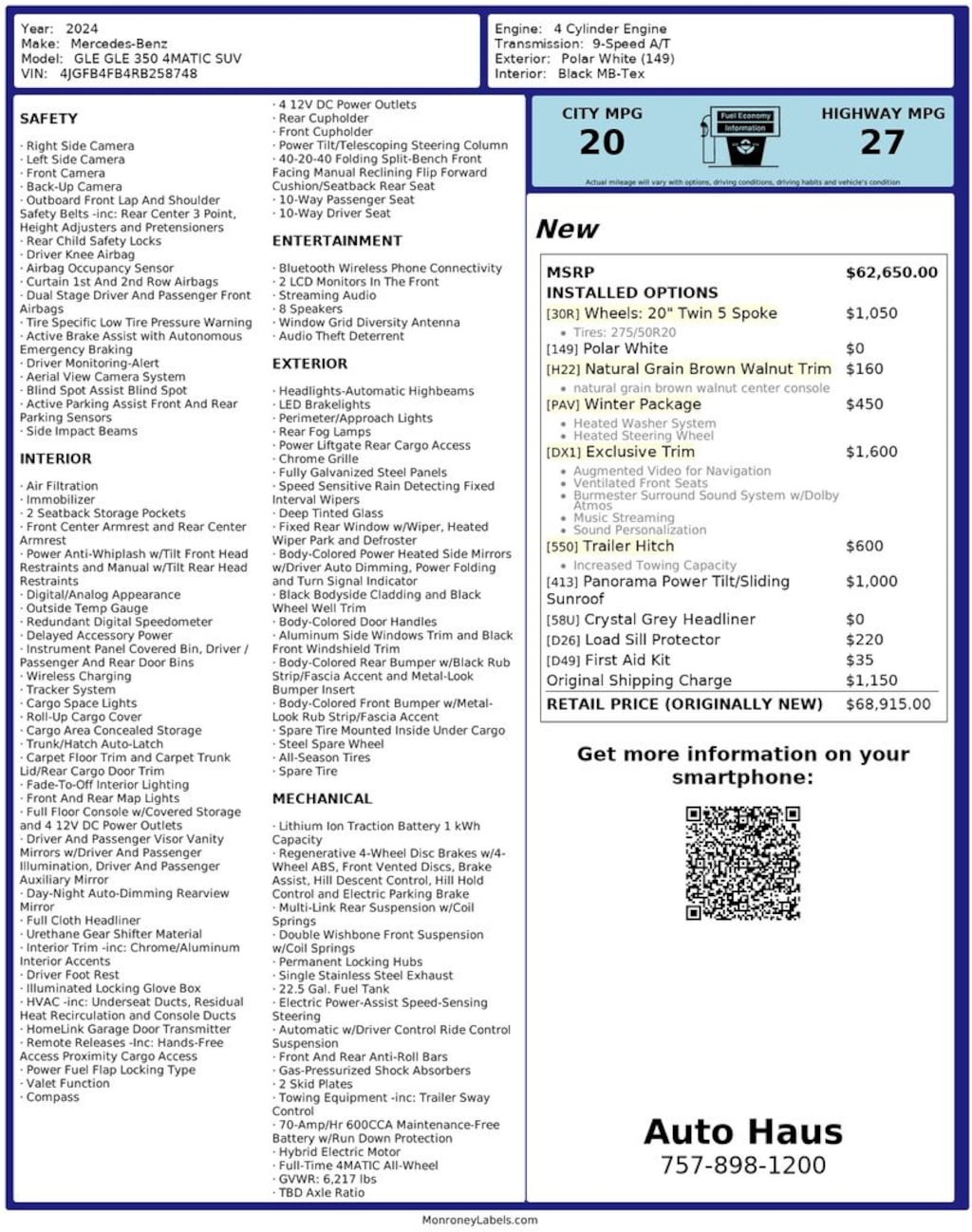 Used 2024 Mercedes-Benz GLE GLE 350 SUV