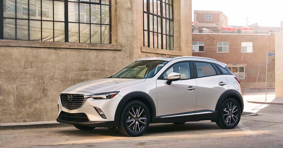 White 2018 Mazda CX-3 parked