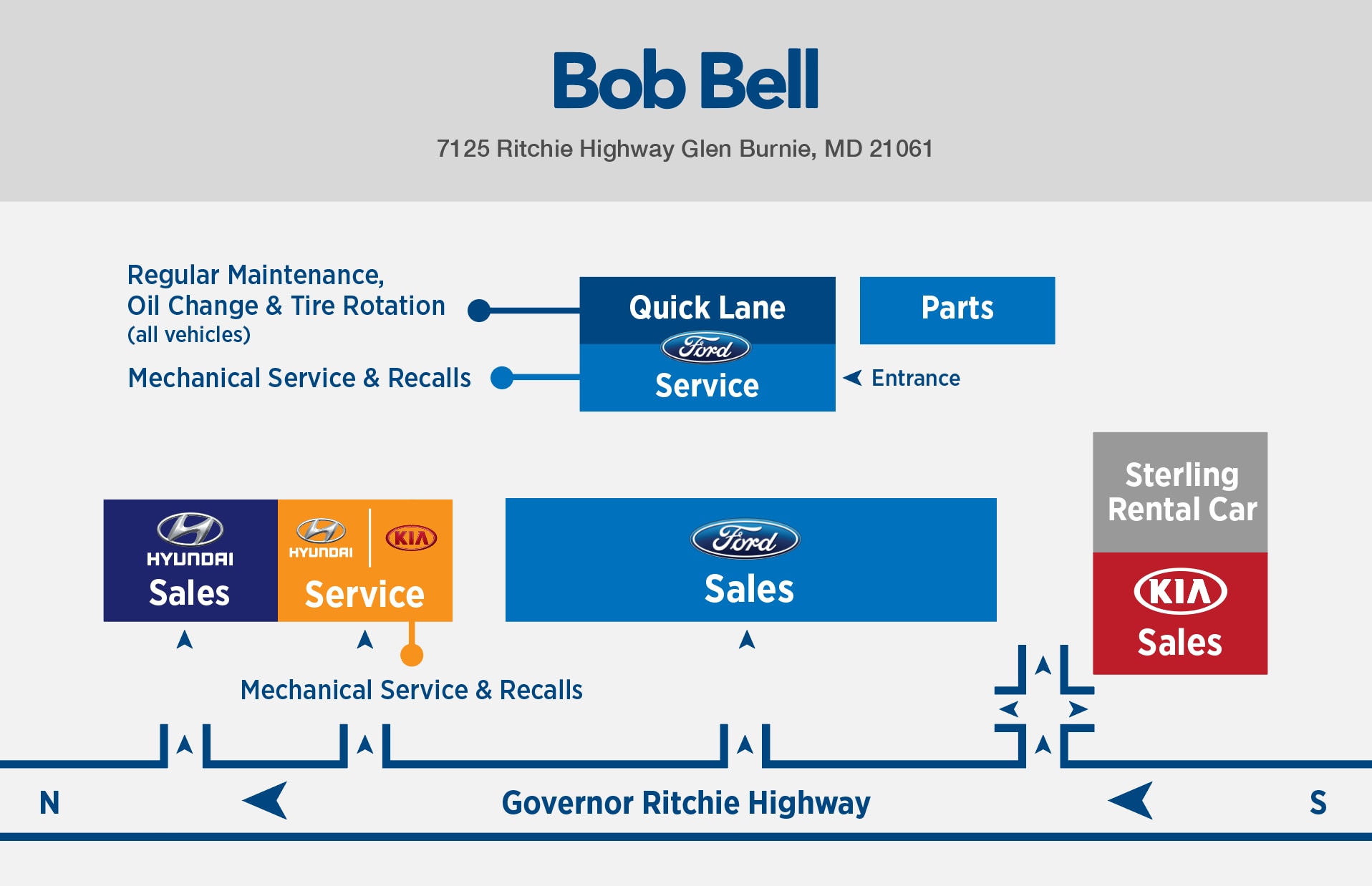 Bob Bell Dealership Map
