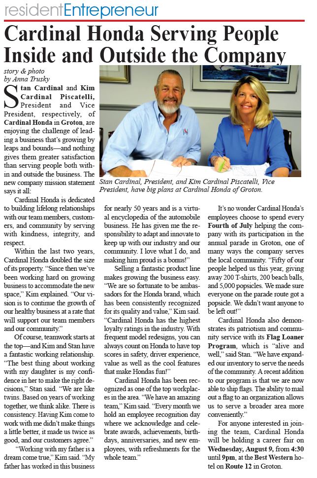 About Cardinal Honda Honda Dealer in Groton CT