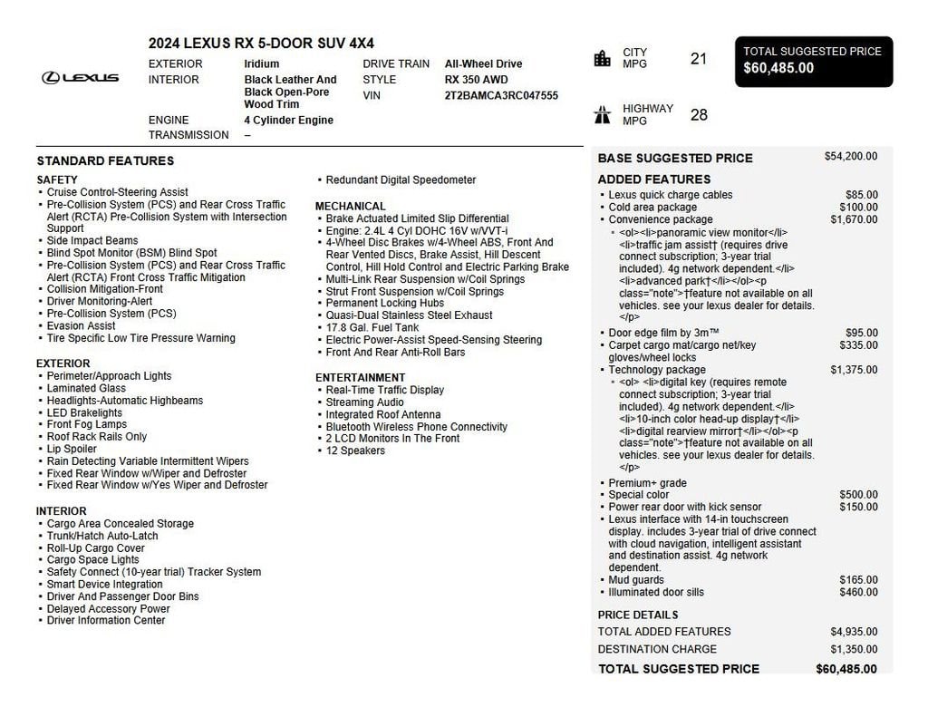 2024 Lexus RX 350 - Photo 45