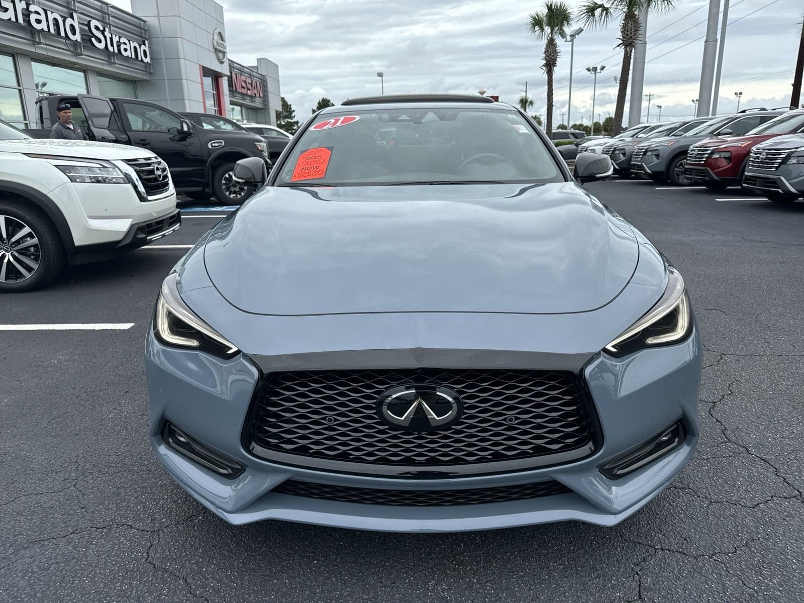 Used 2021 INFINITI Q60 Coupe RED SPORT with VIN JN1FV7LL3MM560395 for sale in Myrtle Beach, SC