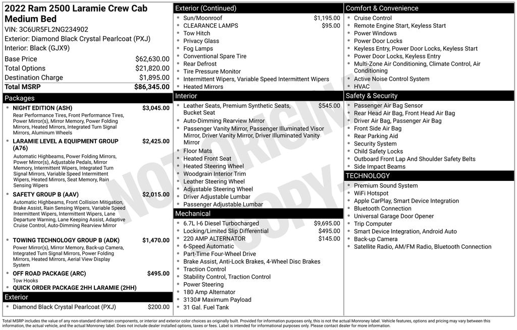 Used 2022 Ram 2500 Laramie Truck Crew Cab