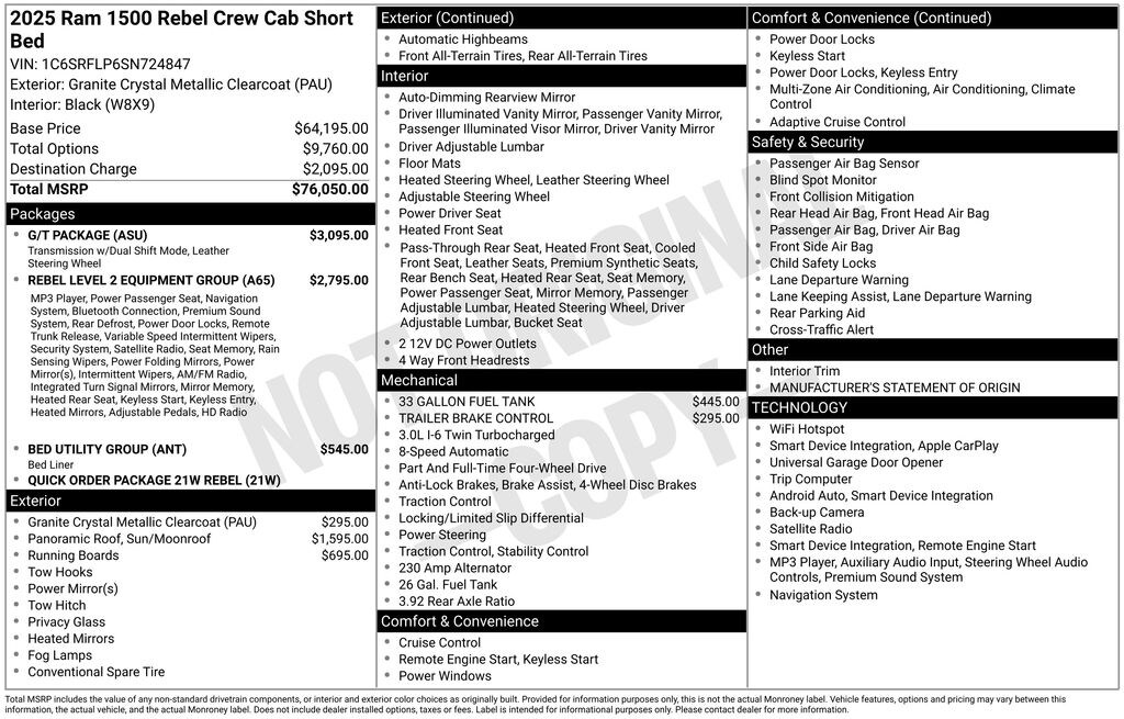 Certified 2025 Ram 1500 Rebel Truck Crew Cab