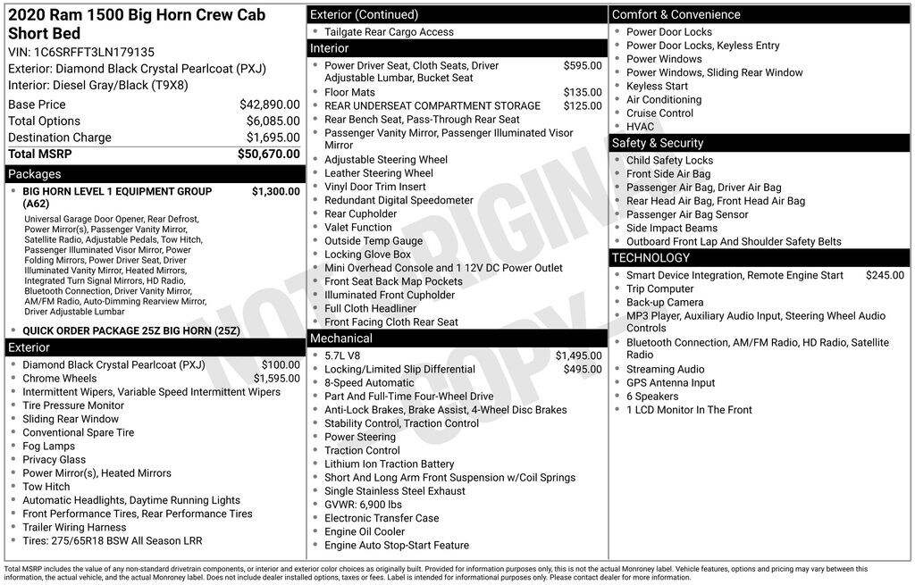 Used 2020 Ram 1500 Big Horn/Lone Star Truck Crew Cab