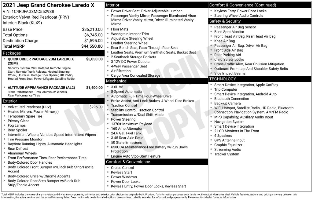 Certified 2021 Jeep Grand Cherokee Laredo SUV