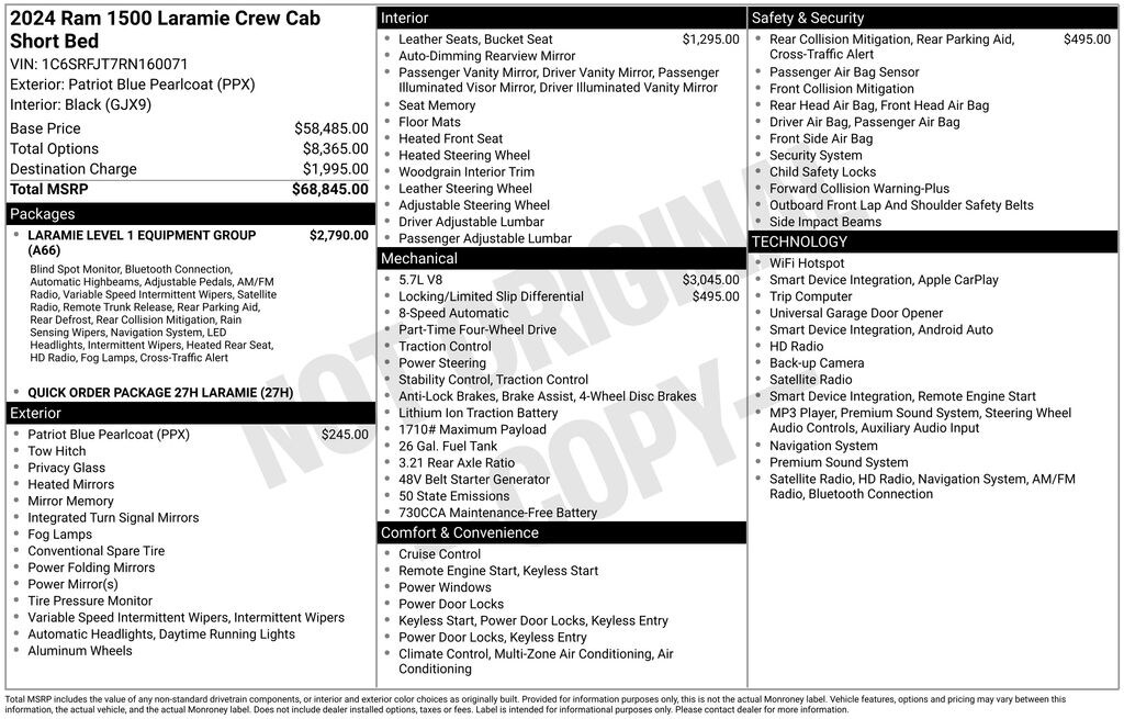 Certified 2024 Ram 1500 Laramie Truck Crew Cab