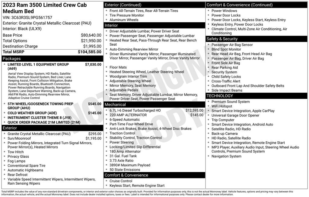 Certified 2023 Ram 3500 Limited Truck Crew Cab