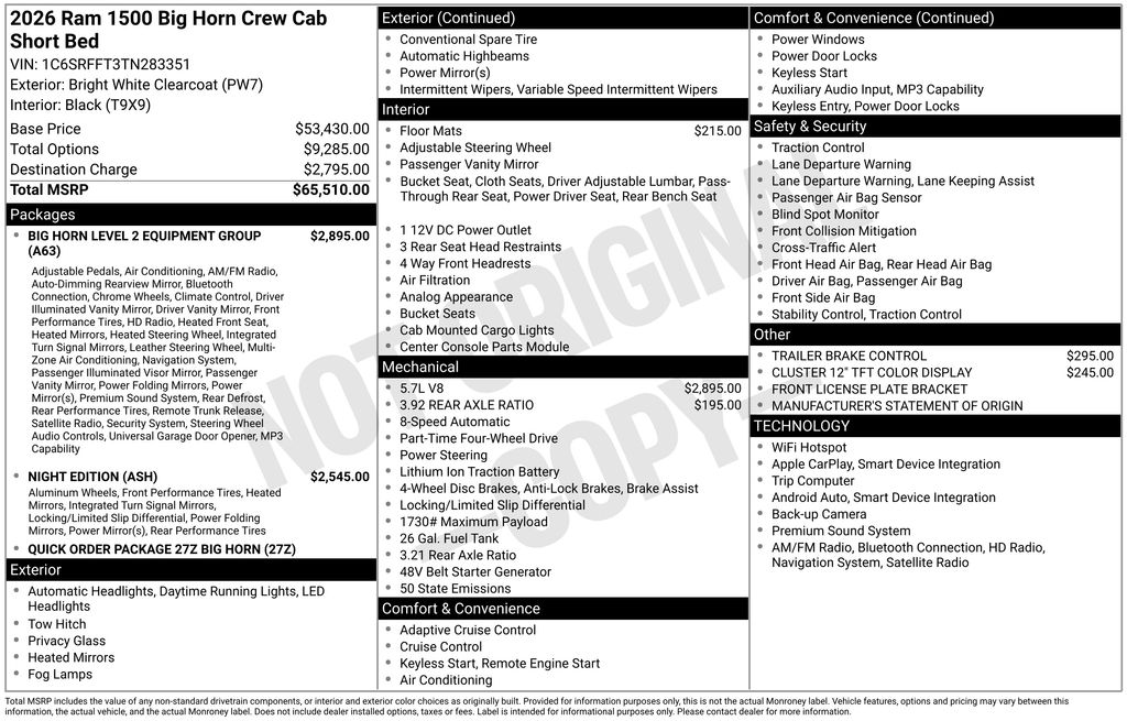 2026 RAM Ram 1500 Pickup Big Horn/Lone Star - Photo 30