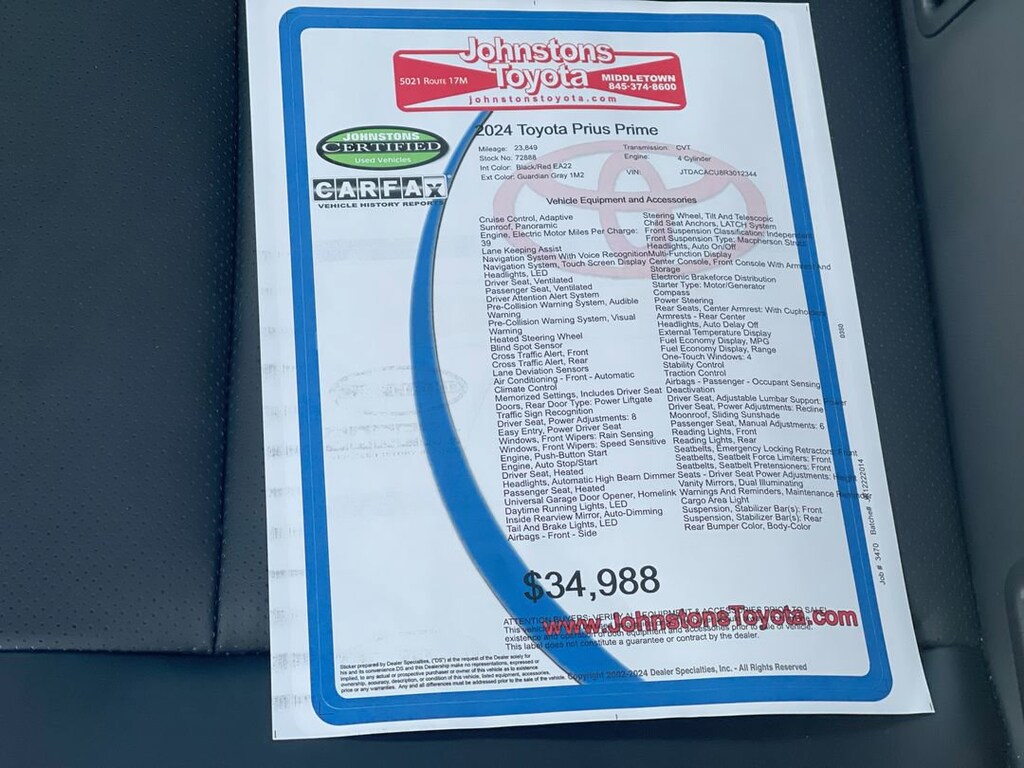 Used 2024 Toyota Prius Prime XSE Premium Hatchback