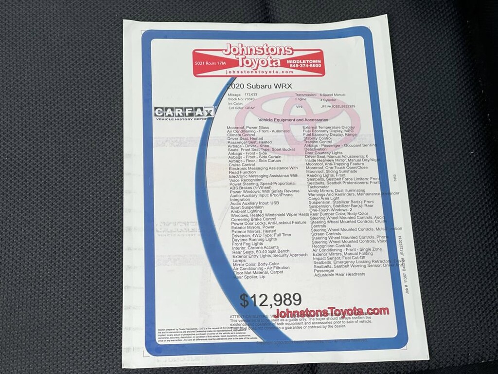 Used 2020 Subaru WRX Premium Sedan