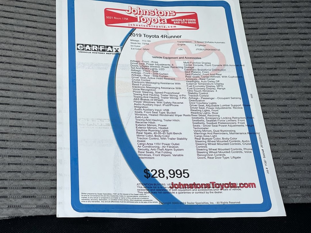 Used 2019 Toyota 4Runner SUV