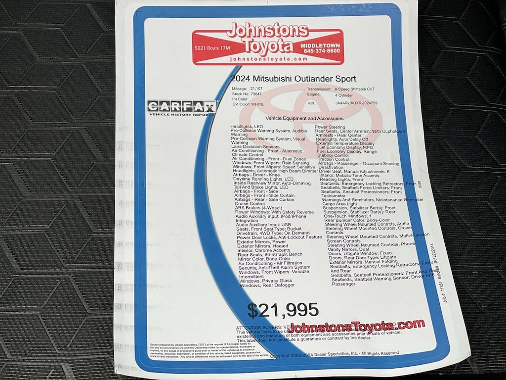 Used 2024 Mitsubishi Outlander Sport 2.0 SUV