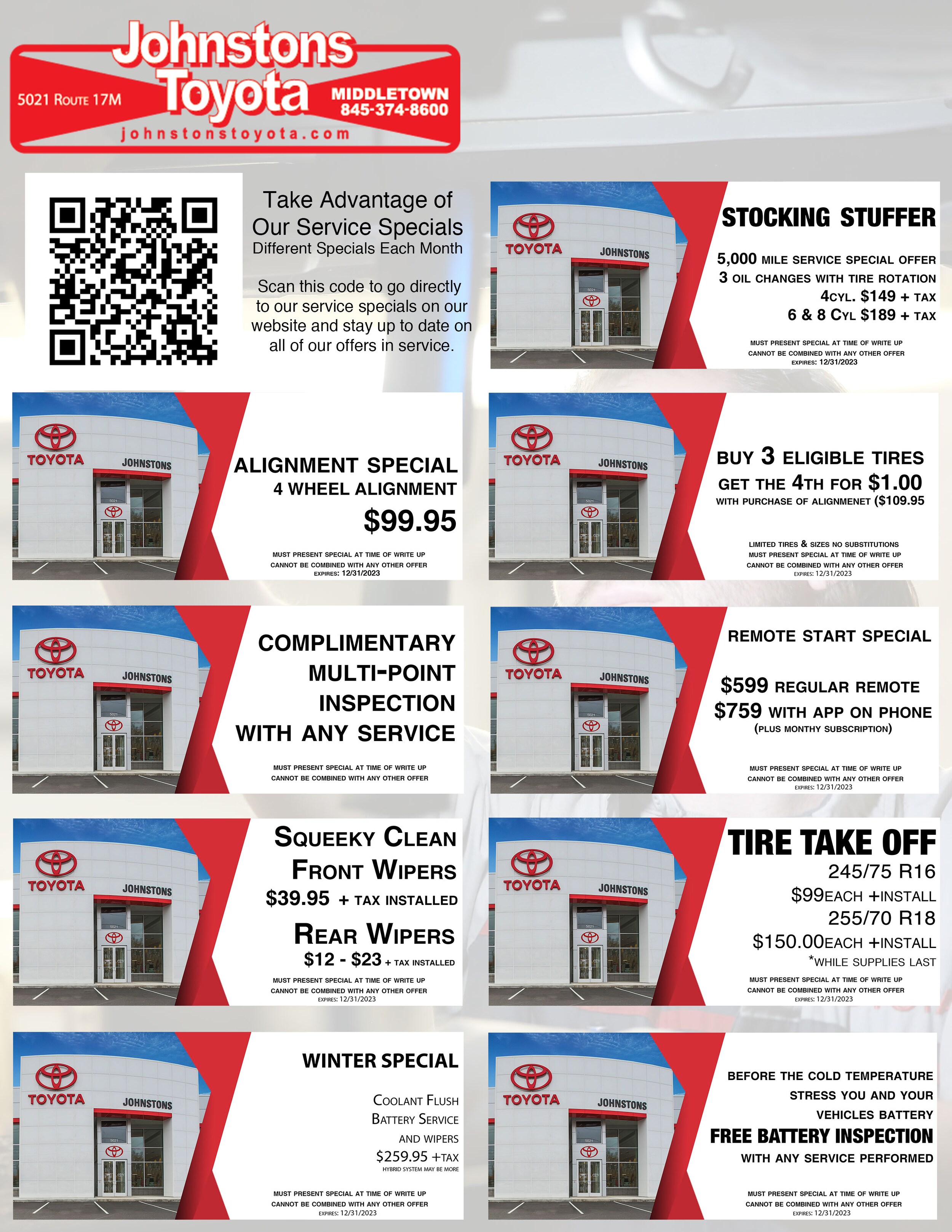 Service Specials Johnstons Toyota