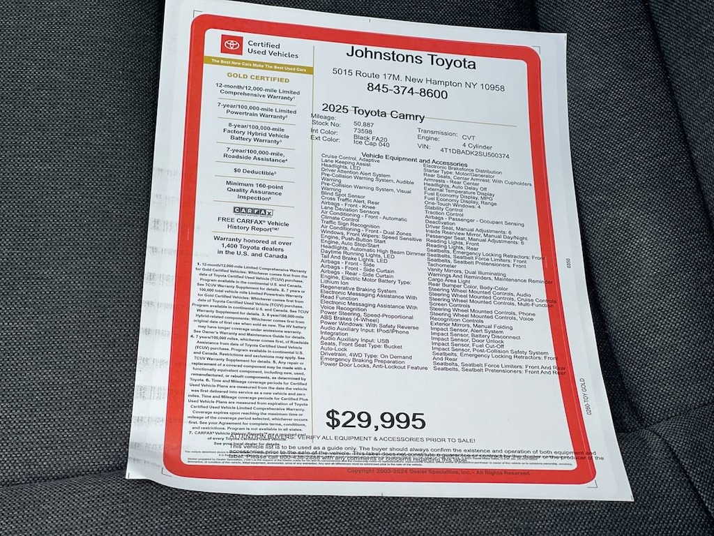 Certified 2025 Toyota Camry LE Sedan