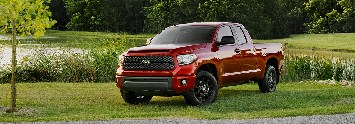 red 2019 tundra parked