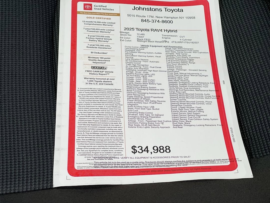 Certified 2025 Toyota RAV4 Hybrid LE SUV