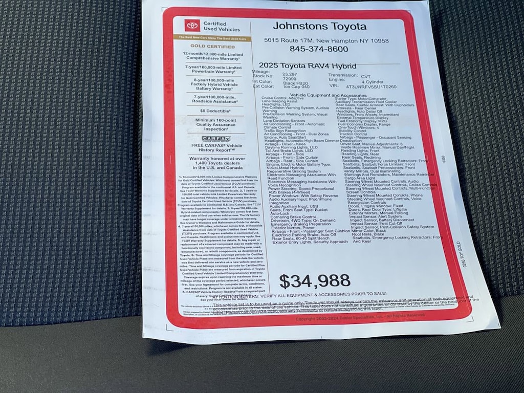 Certified 2025 Toyota RAV4 Hybrid LE SUV