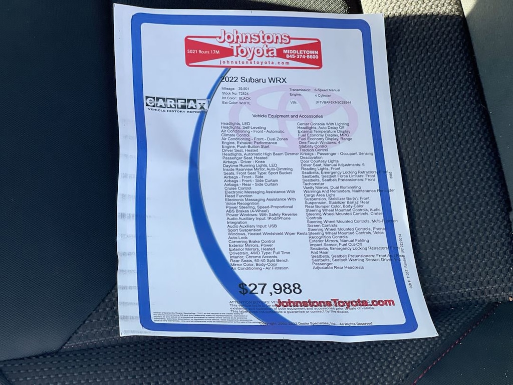 Used 2022 Subaru WRX Premium Sedan