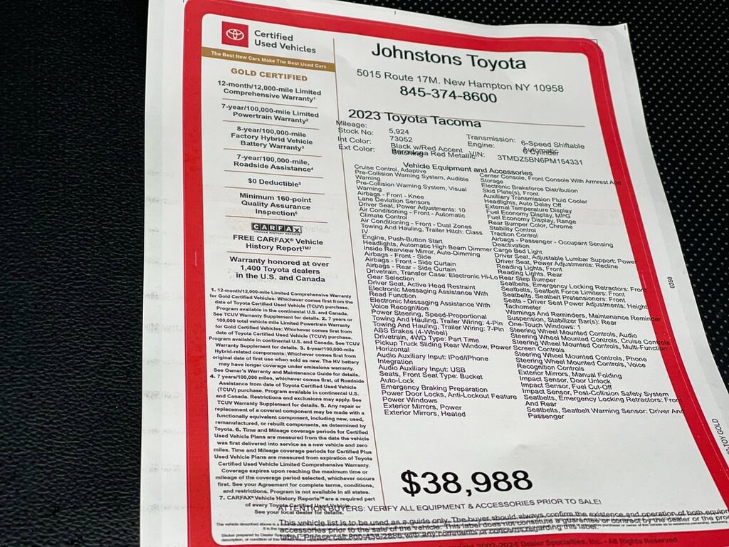 Certified 2023 Toyota Tacoma SR5 V6 Truck Double Cab