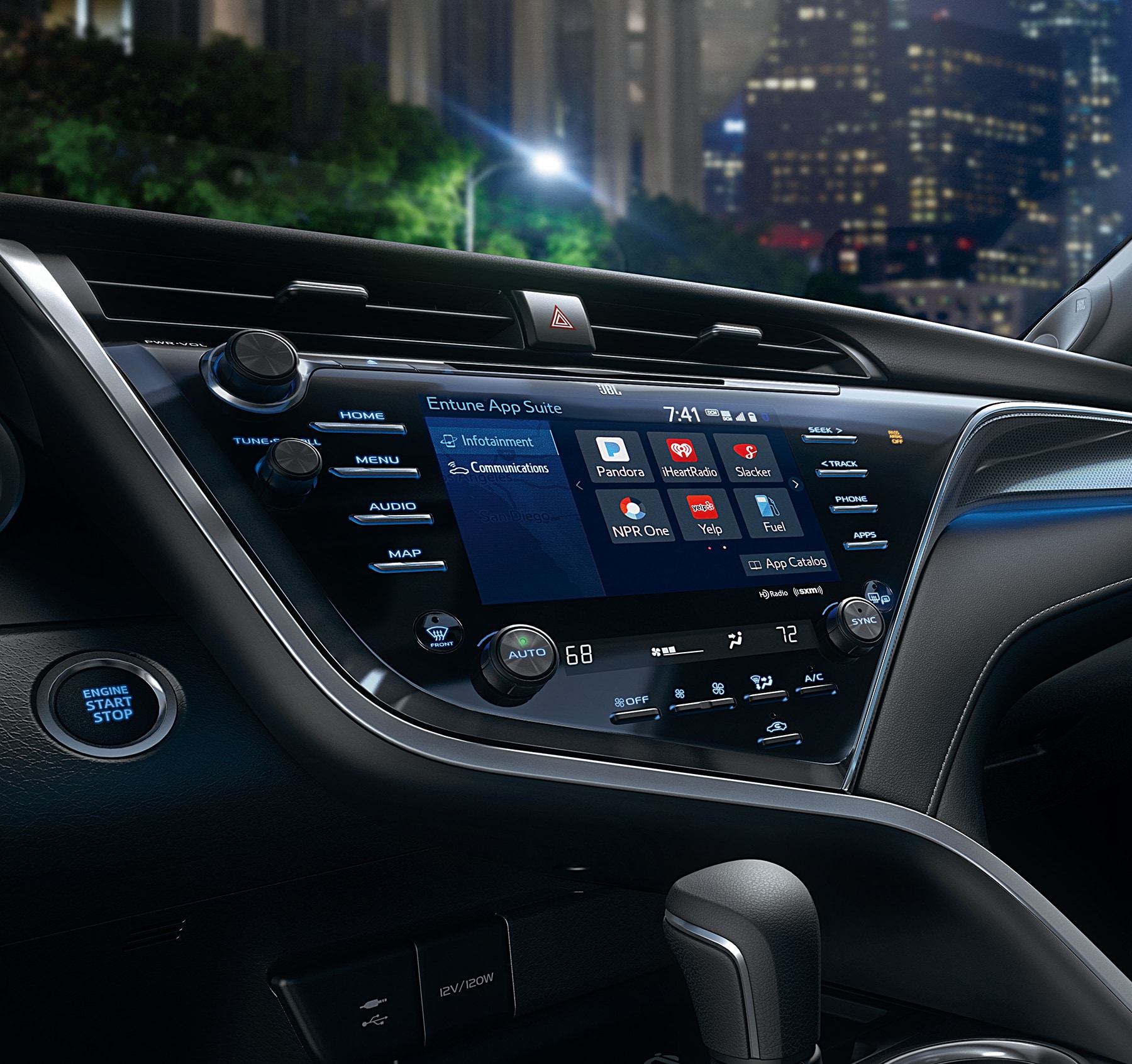Dashboard of the 2018 Camry with Entune Audio System and Touchscreen