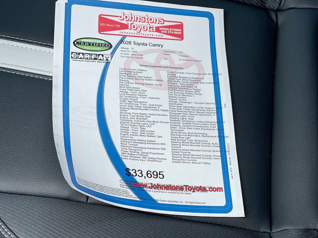 Used 2026 Toyota Camry SE Sedan