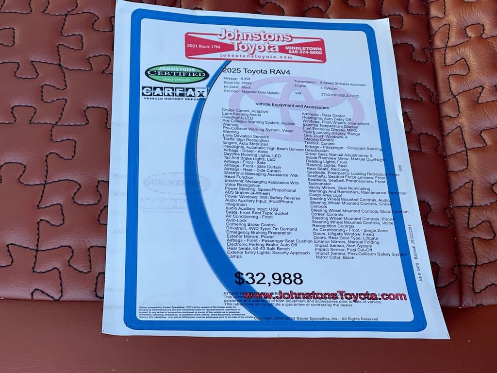 Certified 2025 Toyota RAV4 LE SUV