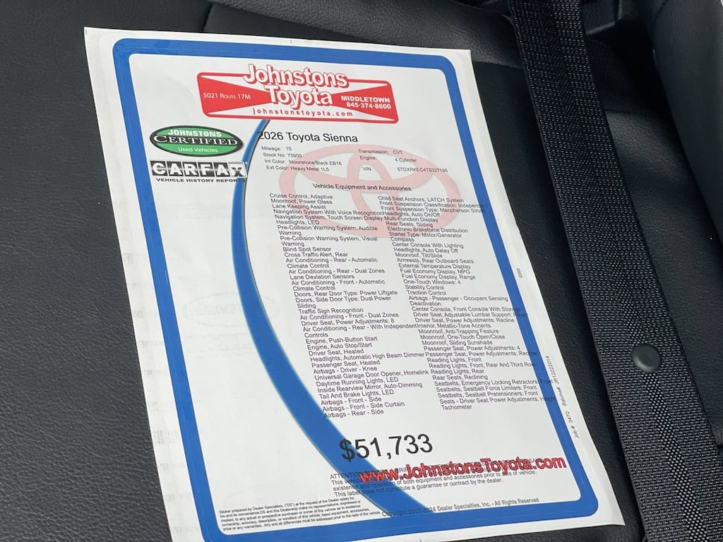Used 2026 Toyota Sienna XSE 7 Passenger Van Passenger Van