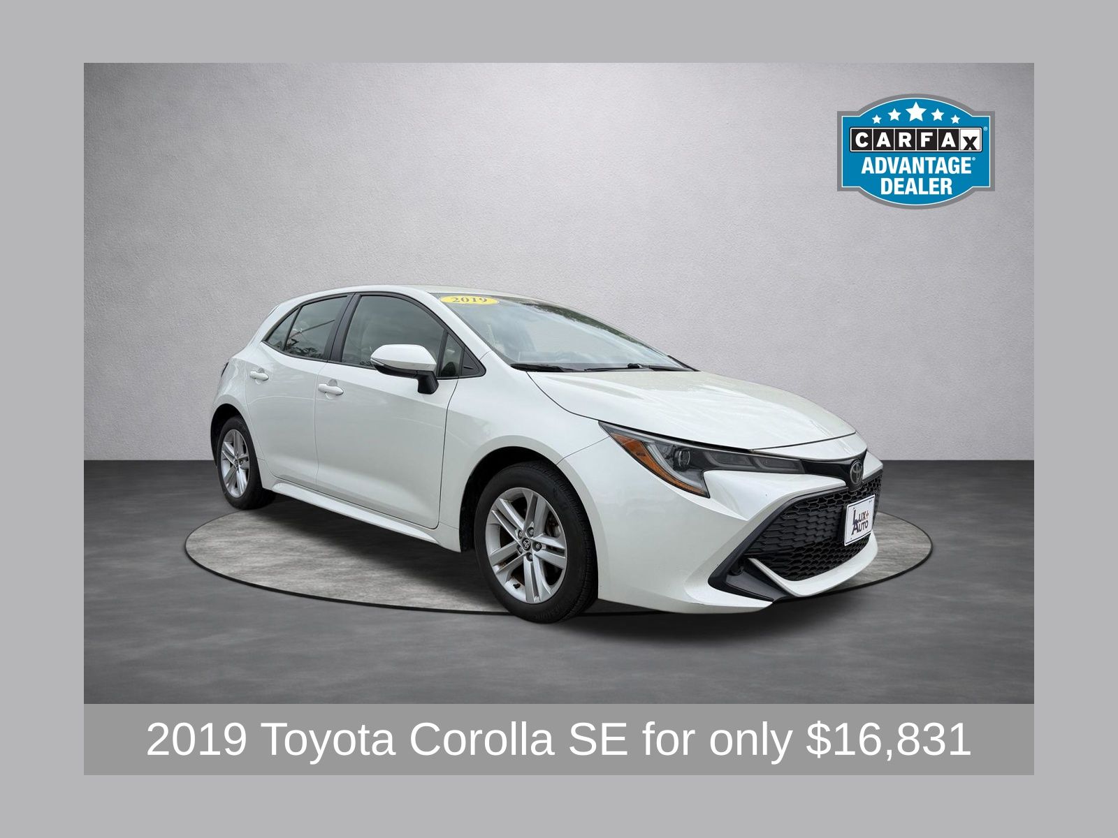 White (Blizzard Pearl) 2019 Toyota Corolla Hatchback Hatchback Front-Wheel Drive 6-Speed Manual