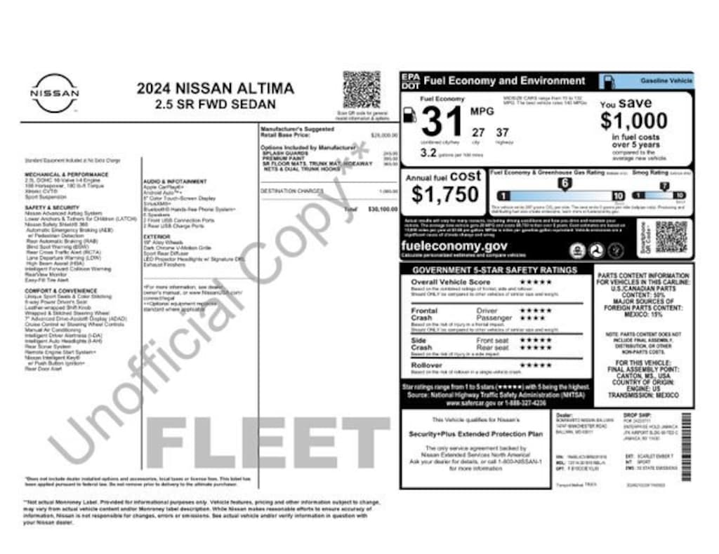 Used 2024 Nissan Altima 2.5 SR Sedan