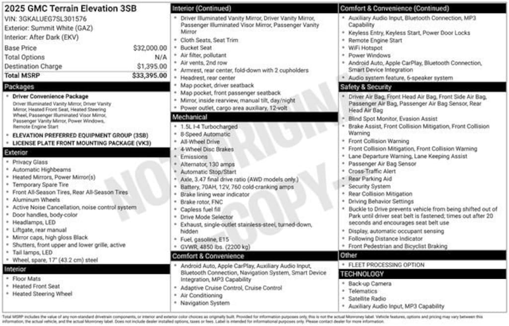 Used 2025 GMC Terrain Elevation SUV