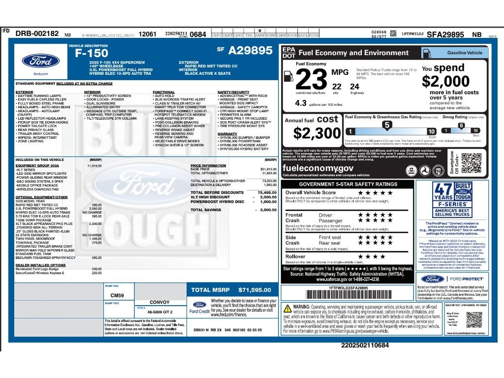 Used 2025 Ford F-150 XLT Truck SuperCrew Cab