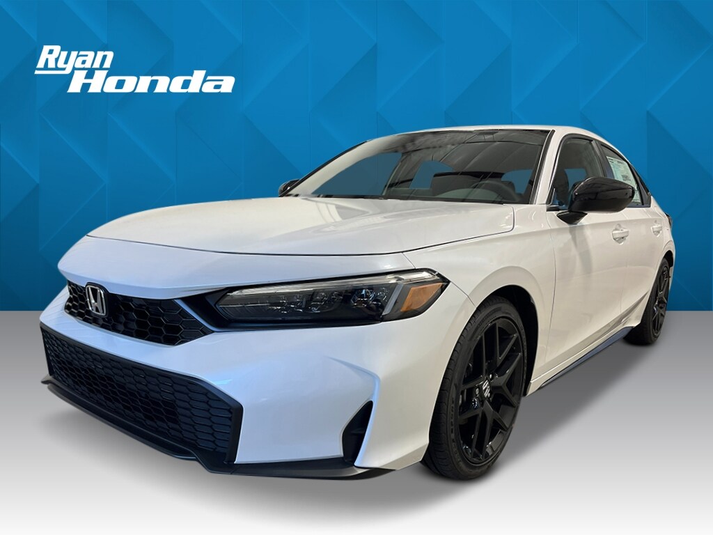 Platinum White Pearl 2026 Honda Civic Hatchback Sport FWD Hatchback Front-Wheel Drive Continuously Variable Transmission