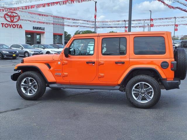 Used 2020 Jeep Wrangler Unlimited Sahara with VIN 1C4HJXEN4LW162390 for sale in Tilton, IL