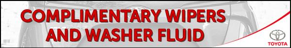 Complimentary Wiper inserts & Washer fluid with any scheduled Maintenance service Complimentary Wiper inserts & Washer fluid with any scheduled Maintenance service