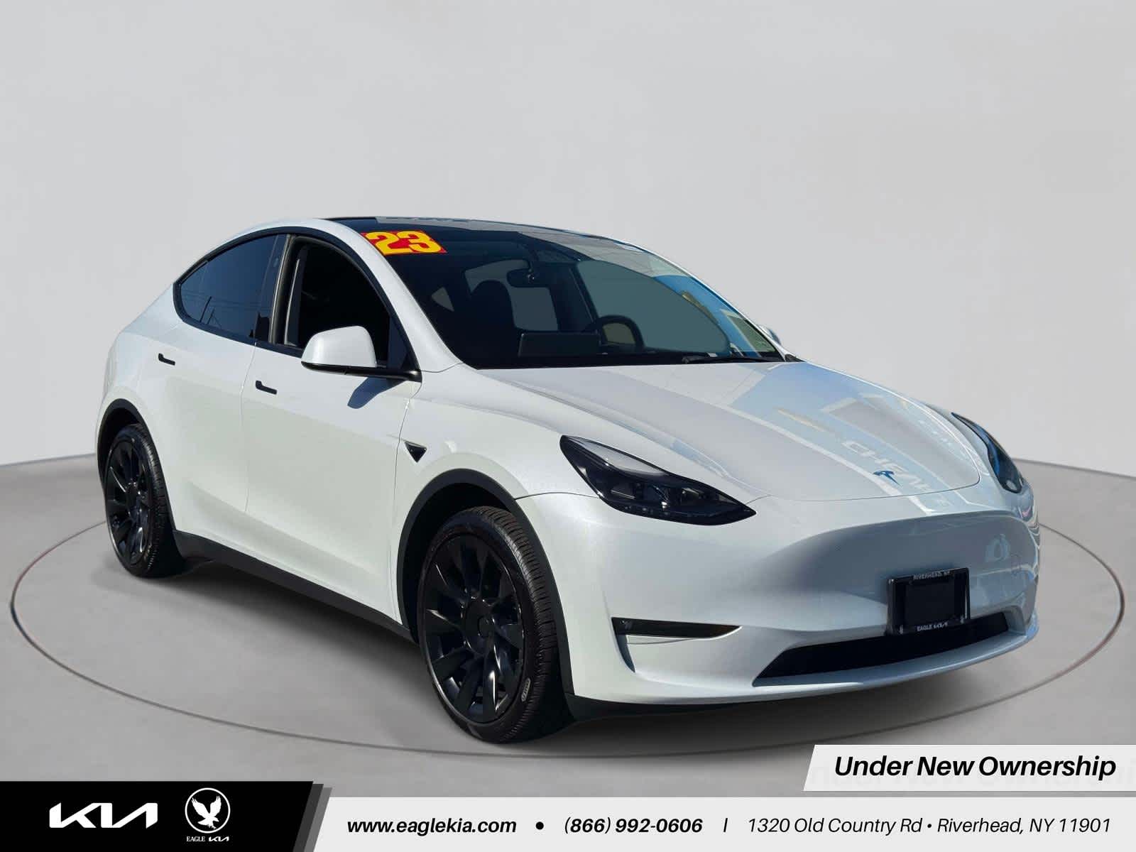 Used 2023 Tesla Model Y Long Range with VIN 7SAYGAEE1PF802936 for sale in Riverhead, NY