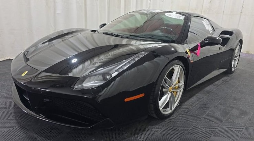 Used 2018 Ferrari 488 Spider Front Lift Shields Carbon Fiber S/W + LEDs Carbon Convertible