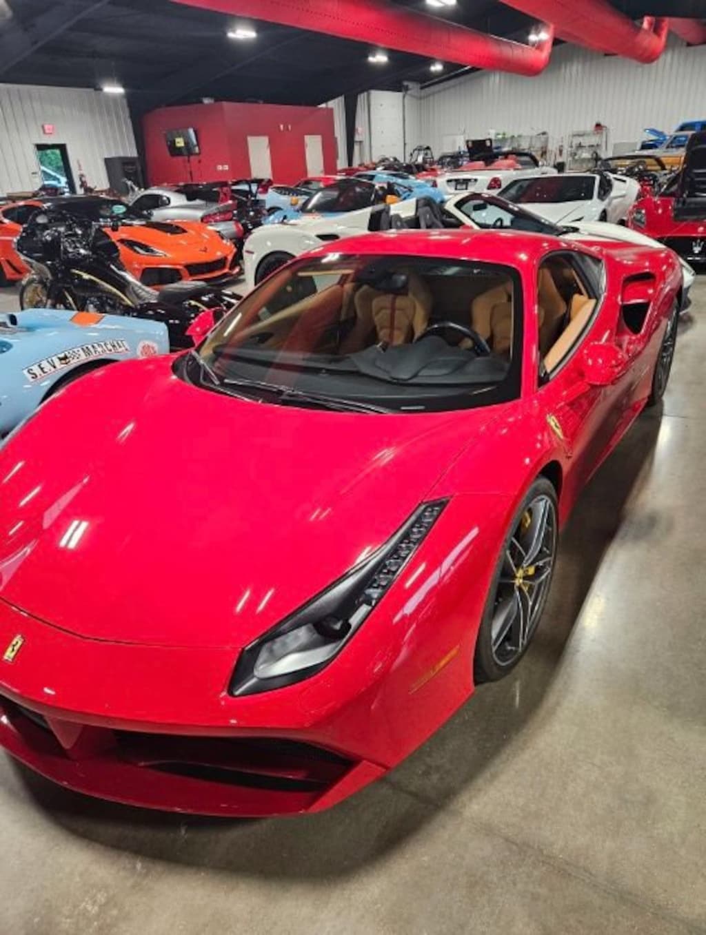 Used 2017 Ferrari 488 GTB Front Lift Shields Carbon Fiber LEDS+ Tons Of Carb 2D Coupe