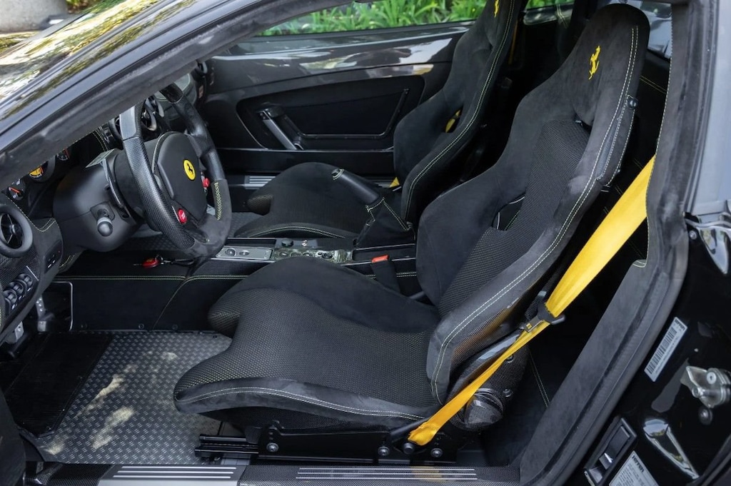 Used 2008 Ferrari F430 Scuderia Racing Stripe Alcantara Upholstery Yellow 2D Coupe