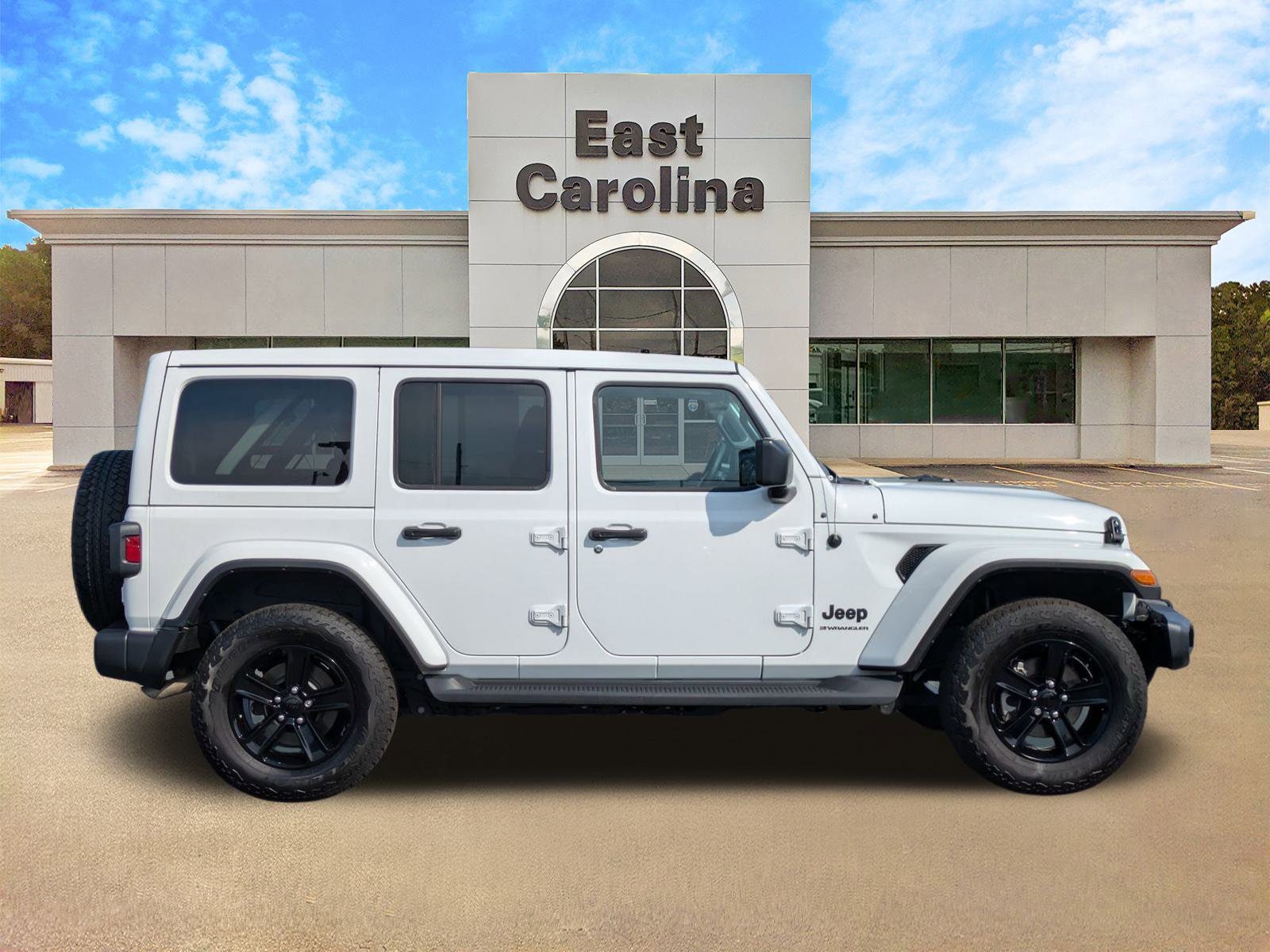 Certified 2023 Jeep Wrangler 4-Door Sahara Altitude with VIN 1C4HJXEN4PW572810 for sale in Greenville, NC