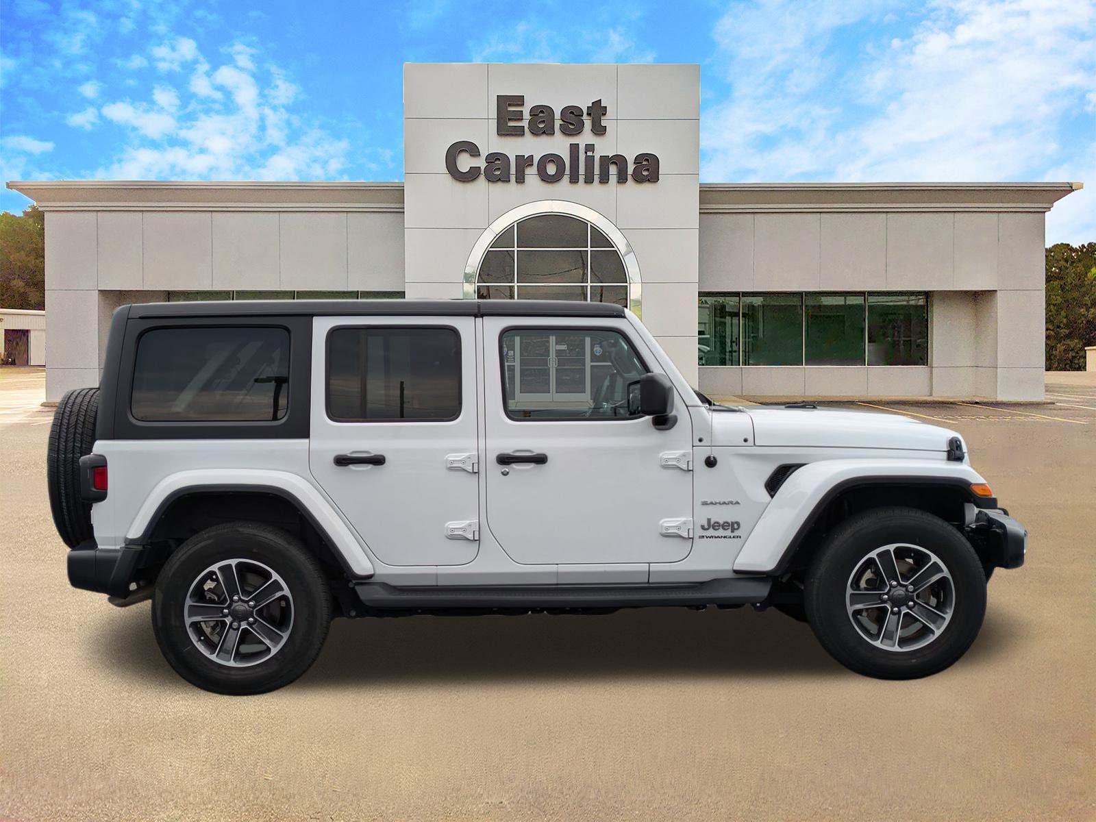 Certified 2023 Jeep Wrangler 4-Door Sahara with VIN 1C4HJXEN9PW702631 for sale in Greenville, NC