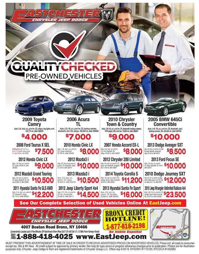 This Week's Used Car Ad Eastchester Chrysler Jeep Dodge Ram