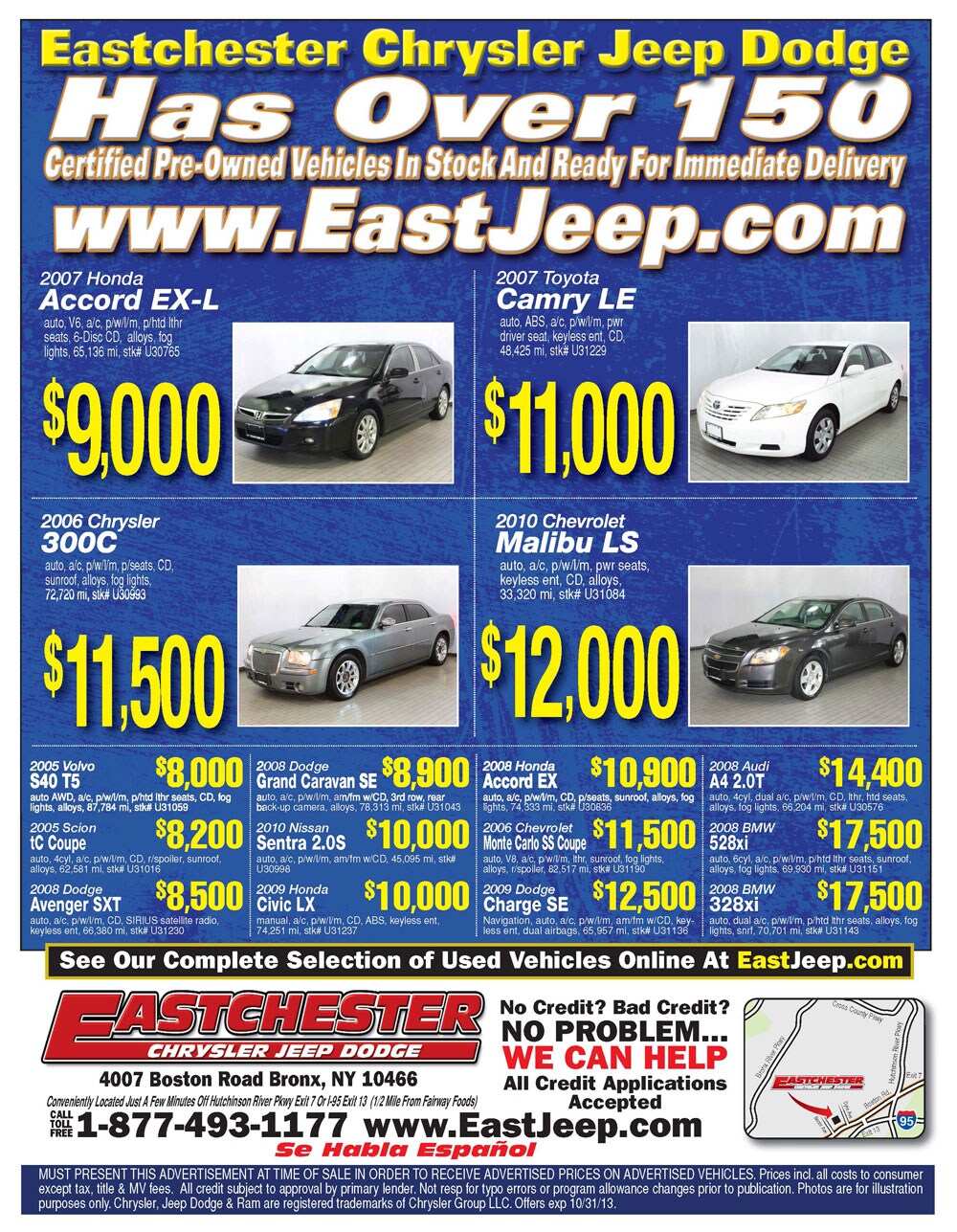 New York Used Cars Huge Selection at Eastchester Chrysler Jeep Dodge