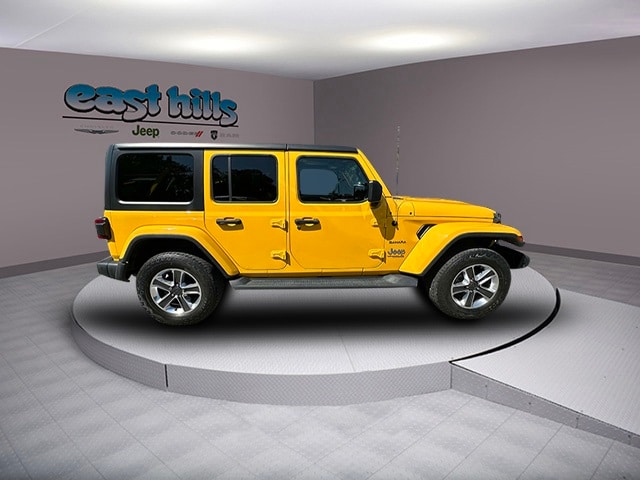 Certified 2020 Jeep Wrangler Unlimited Sahara with VIN 1C4HJXEN7LW219715 for sale in Greenvale, NY