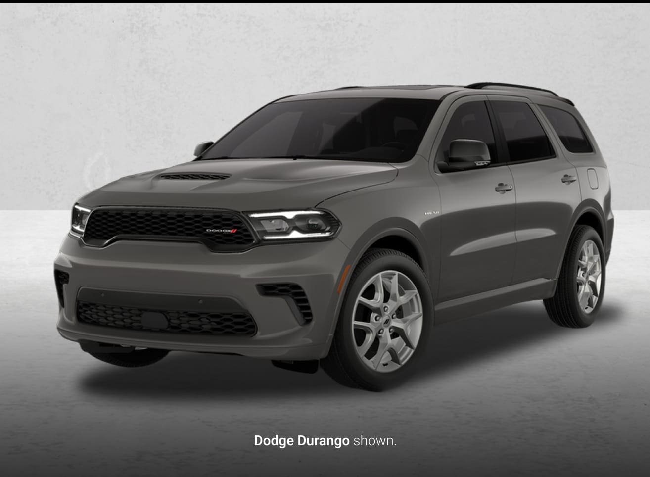 Gray Dodge Durango shown from a front three-quarter angle.