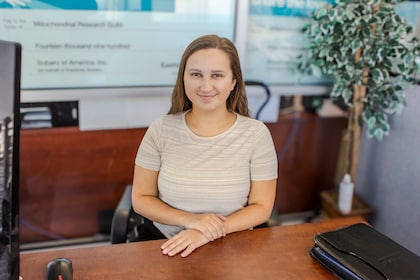 Staff member Lena Odeychuk from 03e6807b28c3