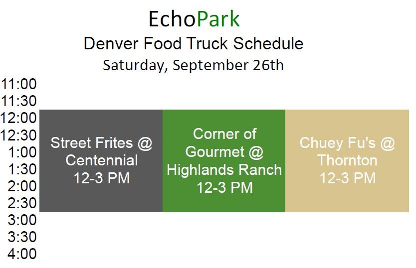Denver Food Truck Schedule Saturday, September 26