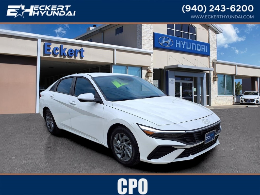 Certified 2025 Hyundai Elantra Hybrid Blue Sedan