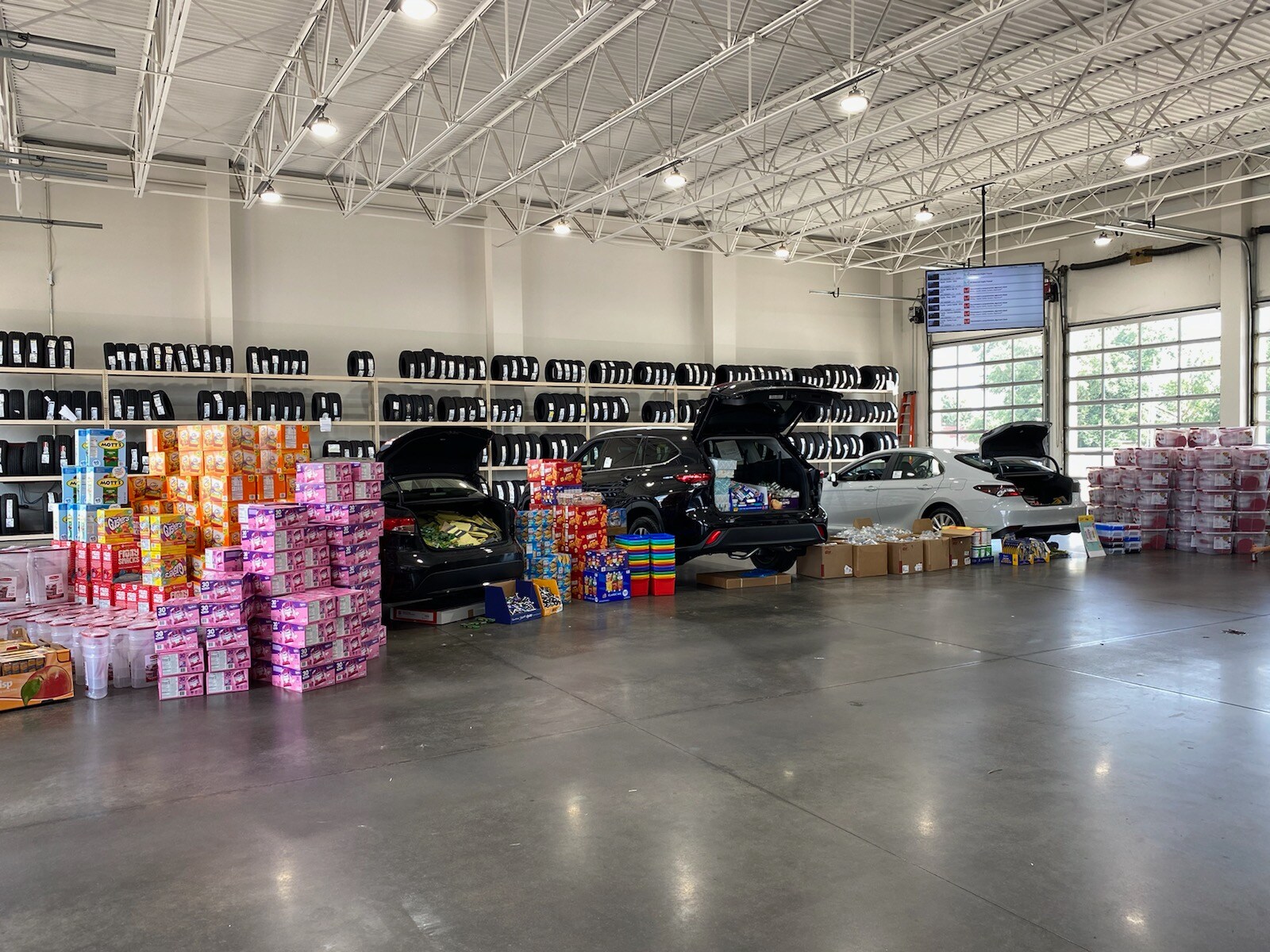 Eddy's Toyota Service Drive Filled With School Supplies