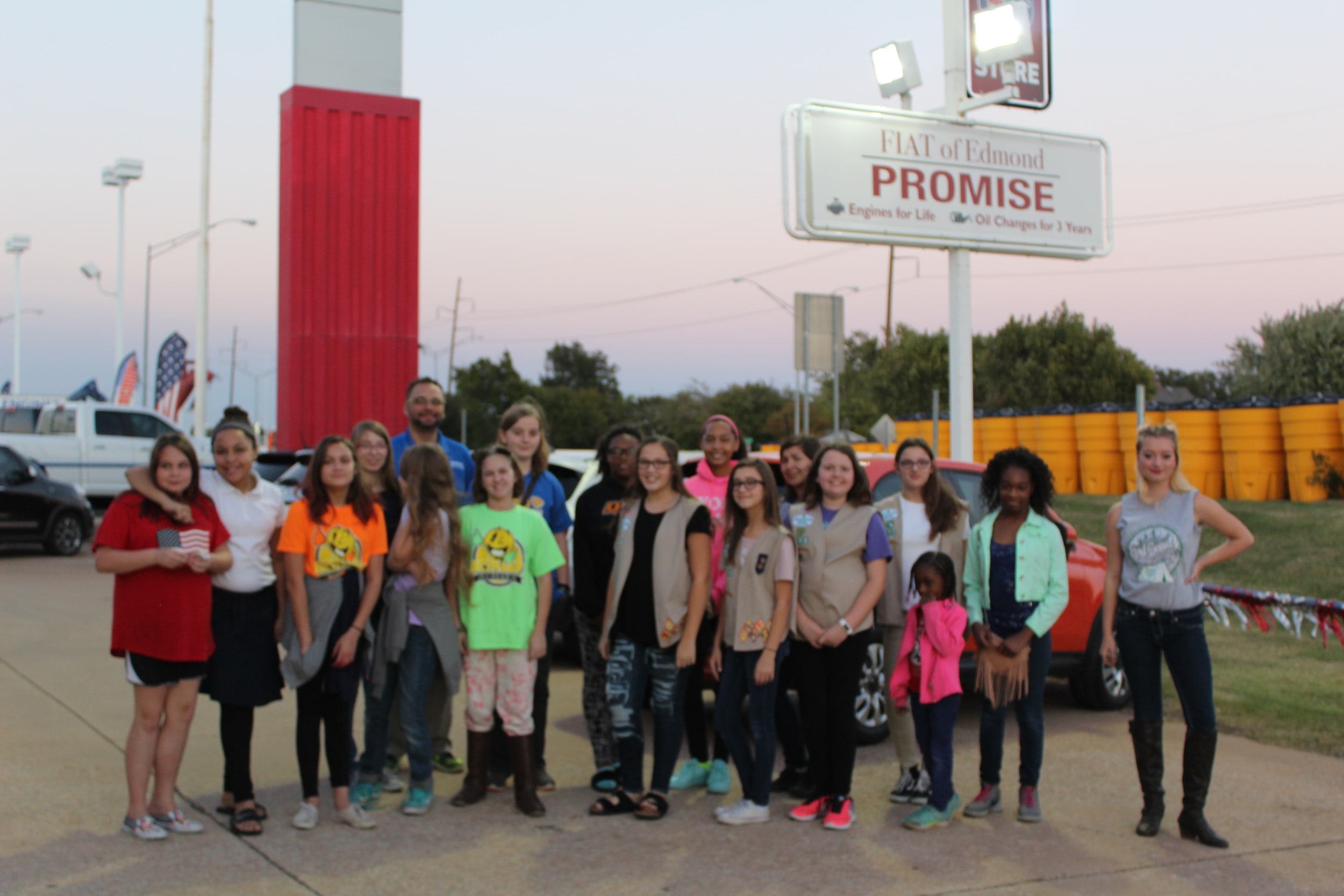 Girl Scouts of Western Oklahoma in front of Edmond Hyundai